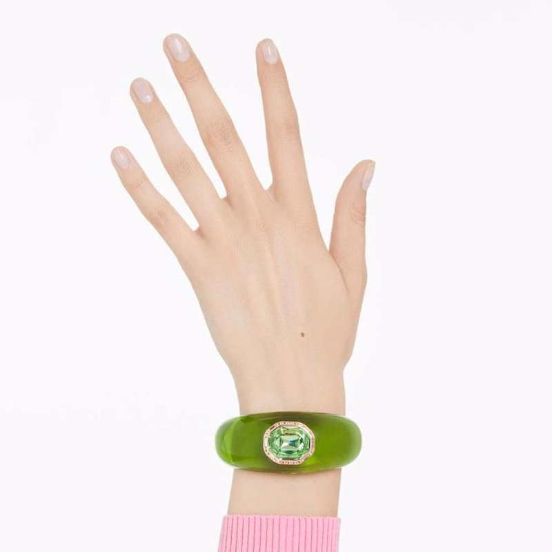 Dulcis-Armband, åTtkantig Slipning, Pavé, GröN, GuldpläTering