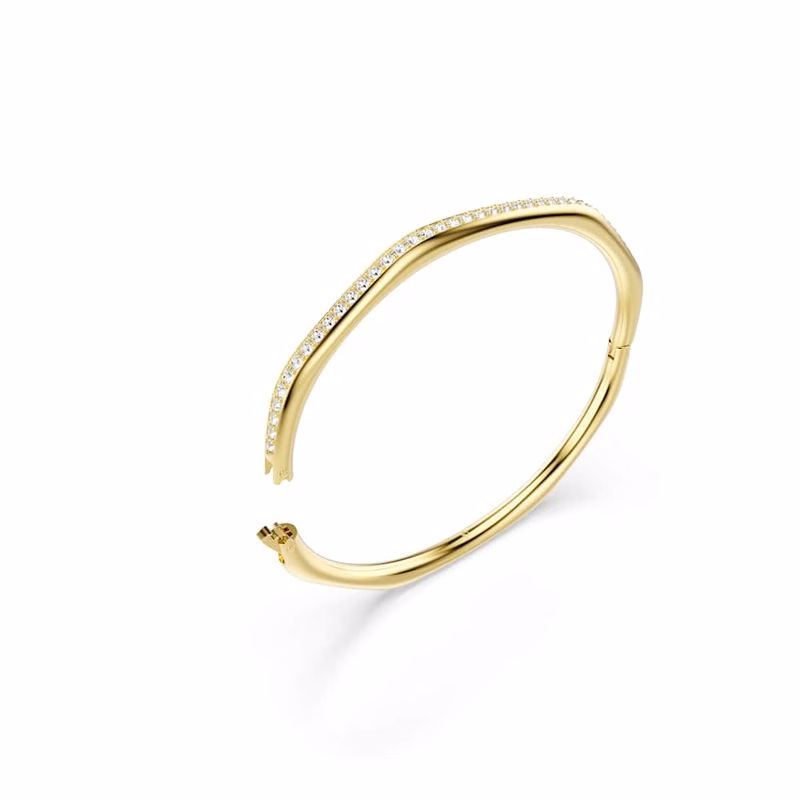 Dextera-Armband, åTtkantig Form, Rund Slipning, Vit, GuldpläTerad