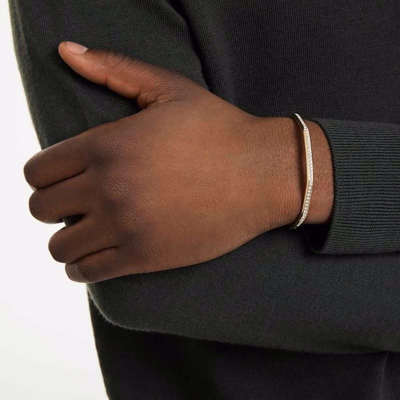 Dextera-Armband, åTtkantig Form, Rund Slipning, Vit, GuldpläTerad