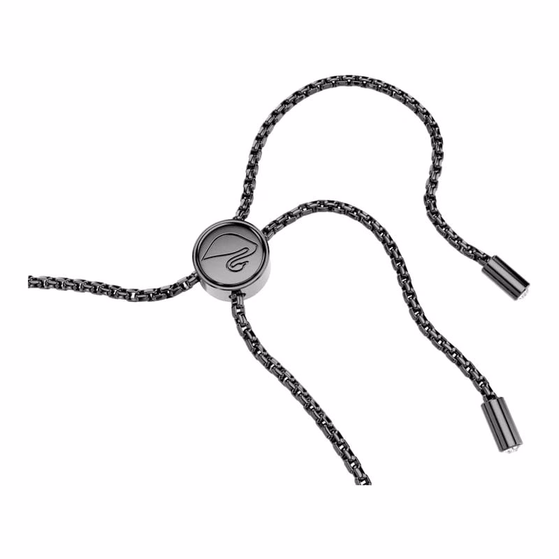 Matrix Tennisarmband, Blandade Runda Slipningar, Svart, RuteniumpläTerad