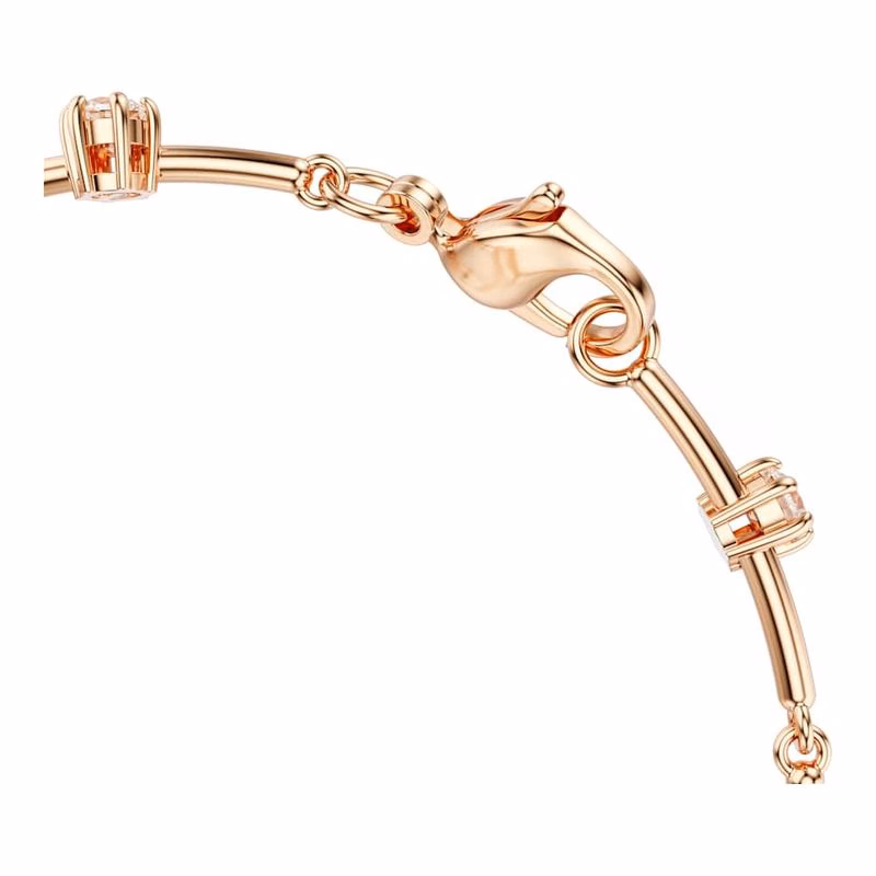 Constella Tennisarmband, KristallpäRla, Runda Slipningar, Vit, RoséGuldpläTerad