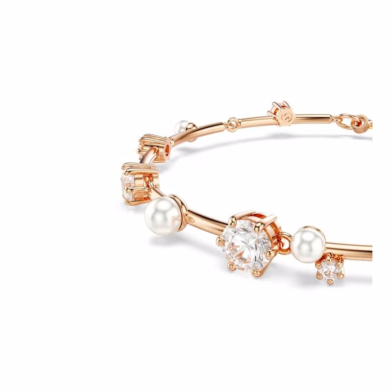 Constella Tennisarmband, KristallpäRla, Runda Slipningar, Vit, RoséGuldpläTerad