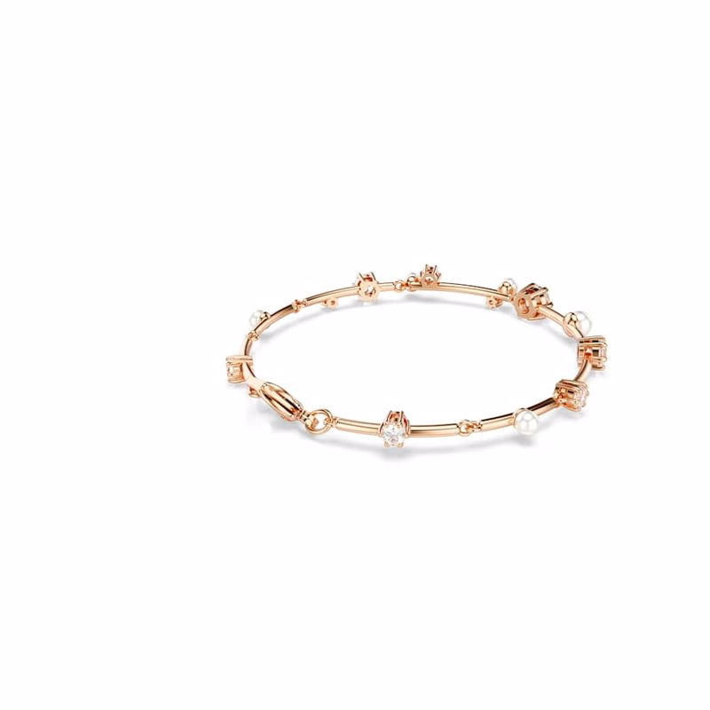 Constella Tennisarmband, KristallpäRla, Runda Slipningar, Vit, RoséGuldpläTerad