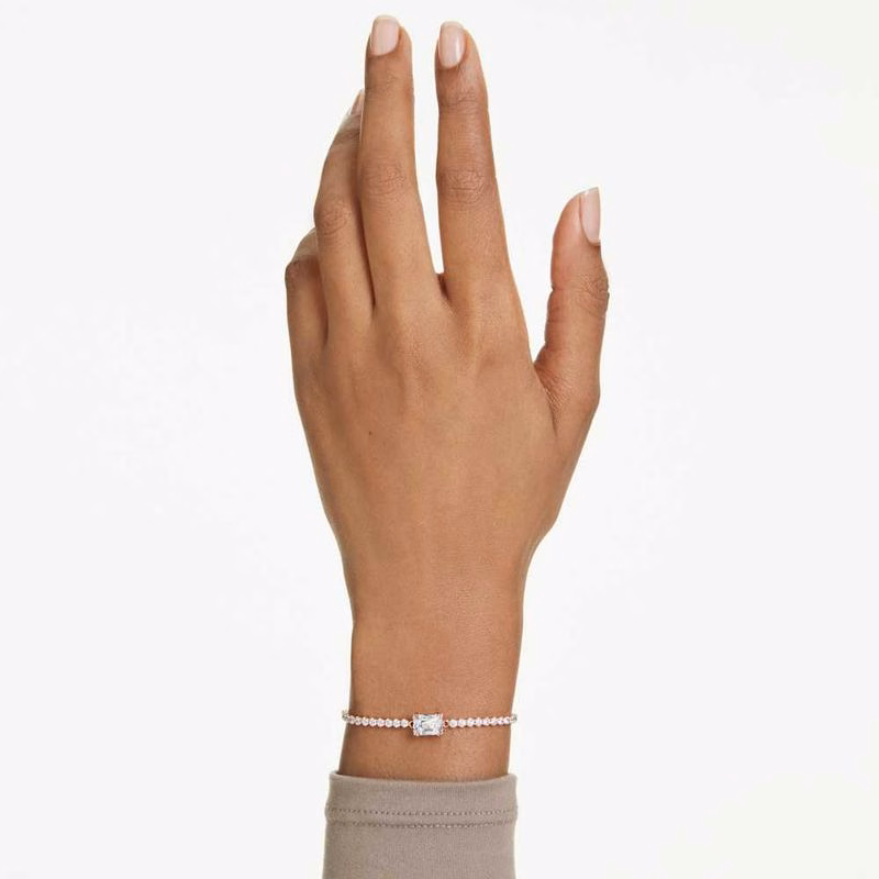 Matrix Tennisarmband, Blandade Storlekar, Vit, RoséGuldpläTerad