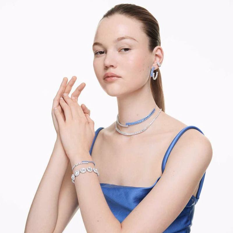 Matrixarmband, Blandade Storlekar, BlåTt, RodiumpläTerat