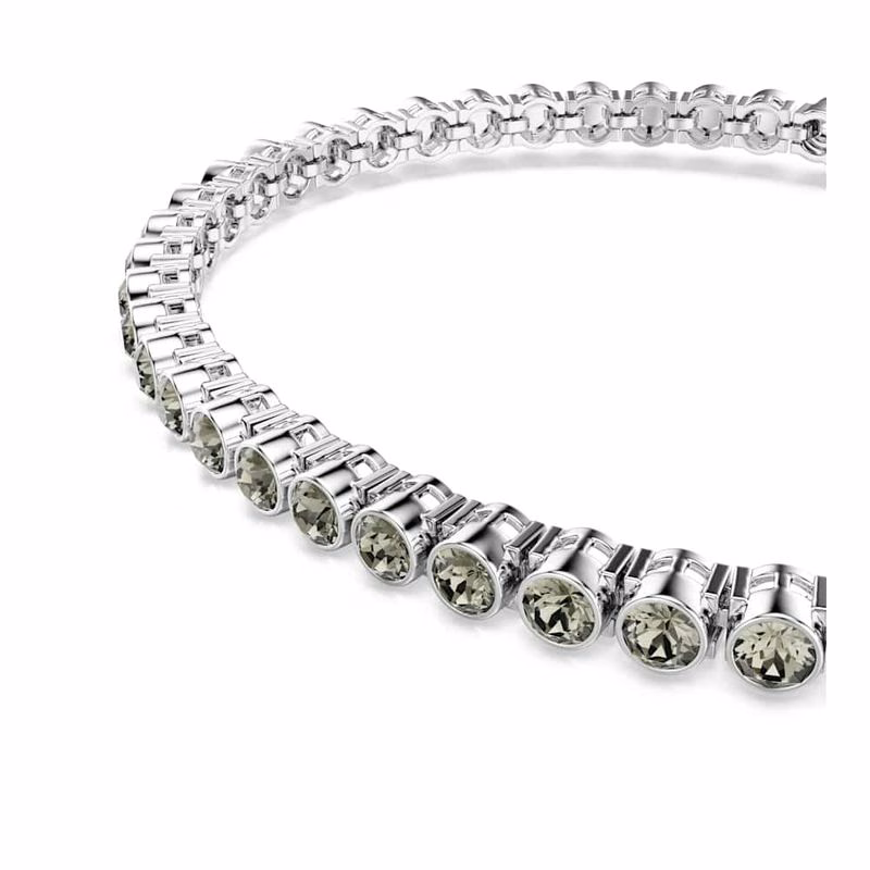 Imber Emily Tennisarmband, Runt Slipat, Svart, RodiumpläTerat