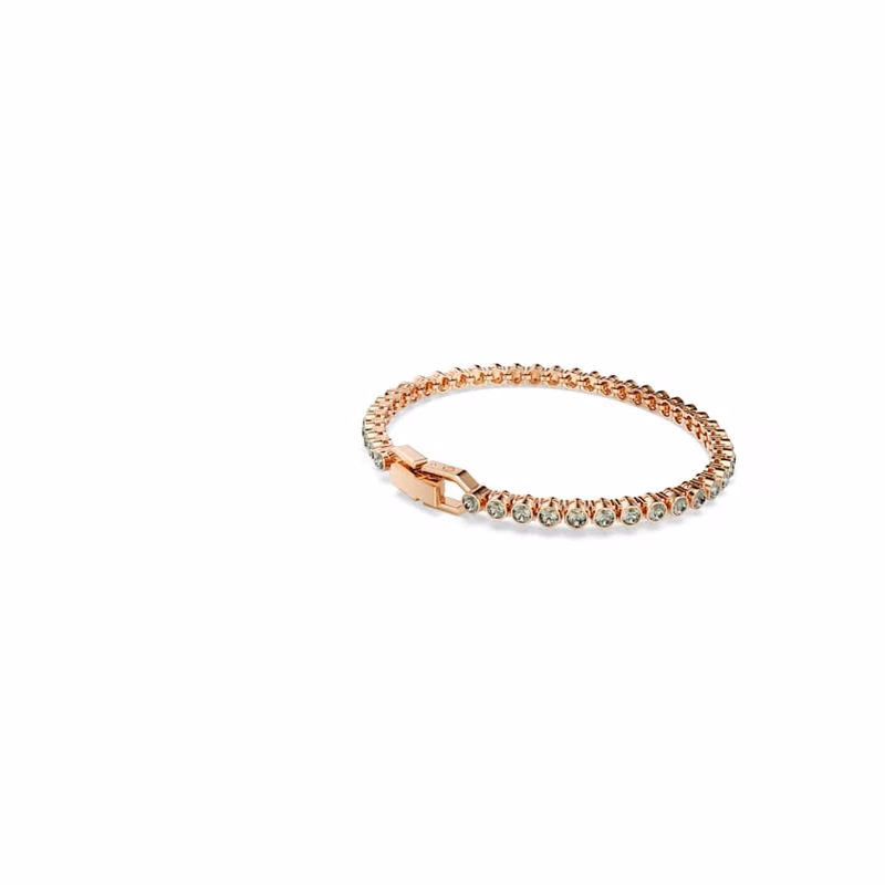 Imber Emily Tennisarmband, Runt Slipat, Svart, RoséGuldpläTerad