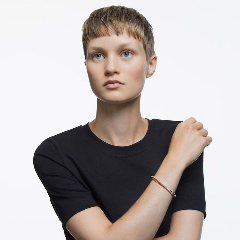 Twist Armband, Vit, RoséGuldpläTerad