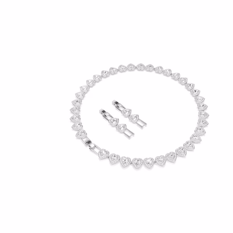 Ariana Grande X Swarovski Tennishalsband, Blandade Storlekar, HjäRta, Vitt, RodiumpläTerat