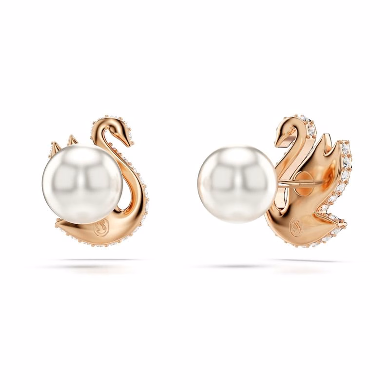 Swarovski Swan öRhäNgen, Svarta, RoséGuldöVerdrag
