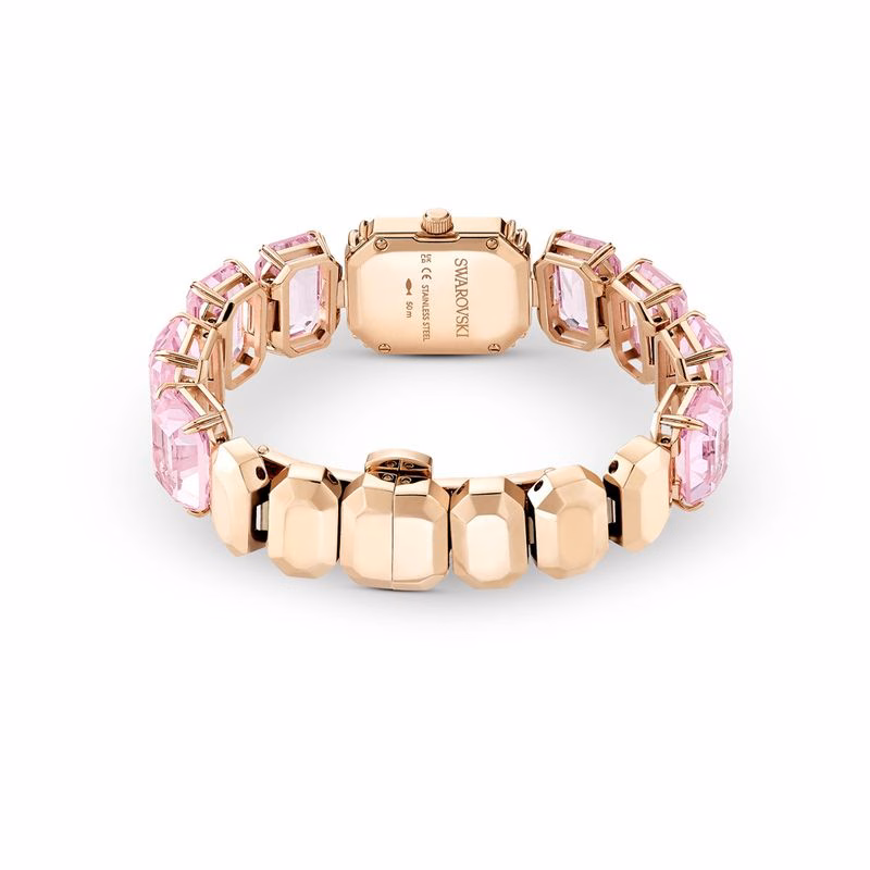 Klocka, åTtkantigt Slipat Armband, Rosa, RoséGuldtonad Finish