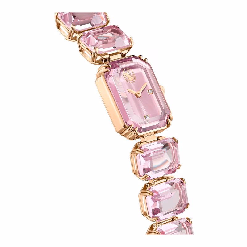 Klocka, åTtkantigt Slipat Armband, Rosa, RoséGuldtonad Finish