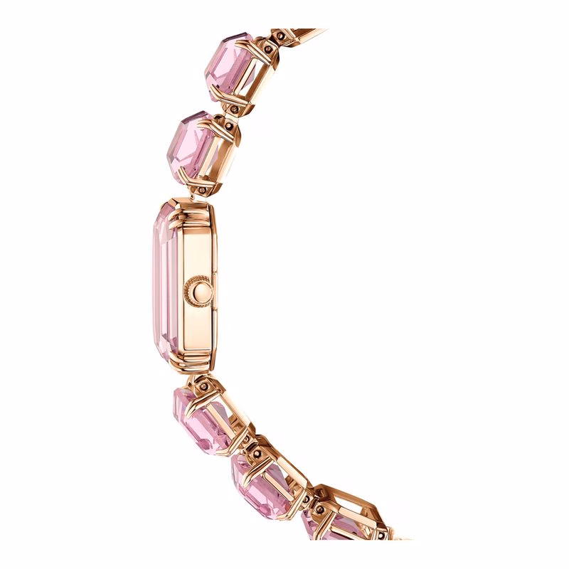 Klocka, åTtkantigt Slipat Armband, Rosa, RoséGuldtonad Finish