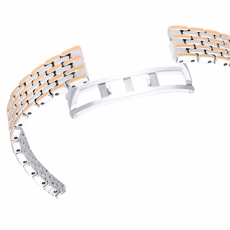 Attract-Klocka, Tillverkad I Schweiz, Pavé, Metallarmband, RoséGuldton, Blandade Metallfinisher
