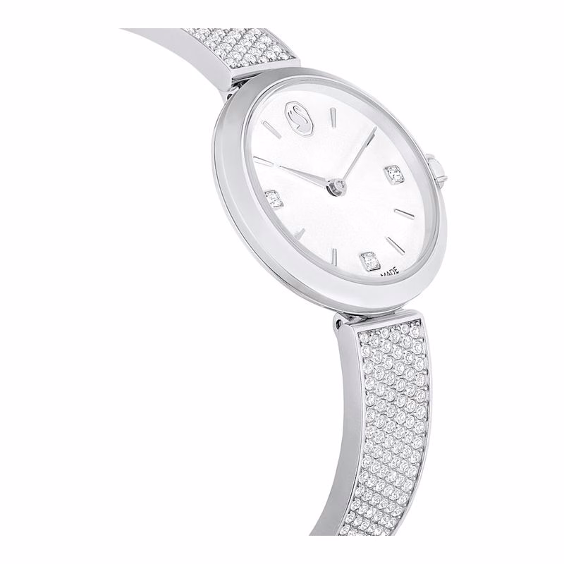 Illumina-Klocka, Tillverkad I Schweiz, Metallarmband, SilverfäRgad, Rostfritt StåL
