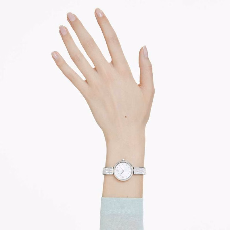 Illumina-Klocka, Tillverkad I Schweiz, Metallarmband, SilverfäRgad, Rostfritt StåL
