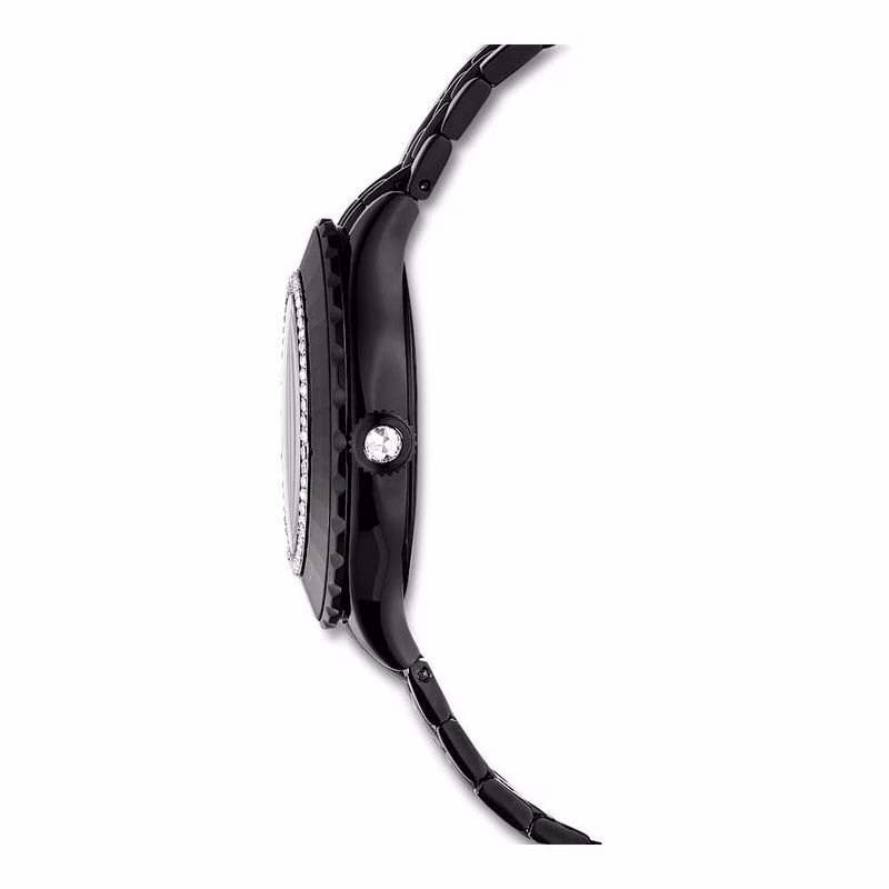 Octea Moon-Klocka, Tillverkad I Schweiz, MåNe, Metallarmband, Svart, Svart Finish