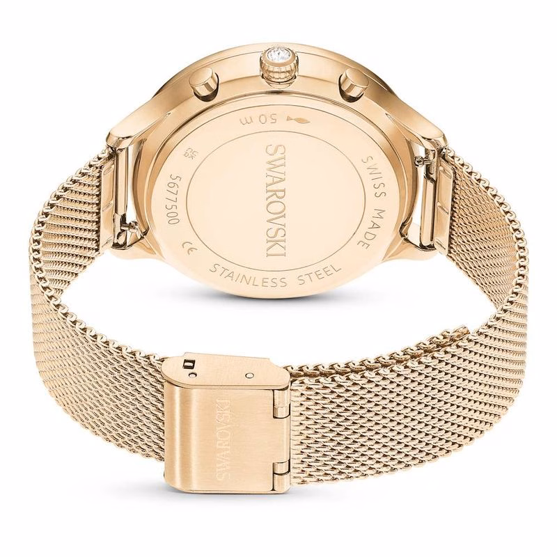 Nova Chrono-Klocka, Tillverkad I Schweiz, Metallarmband, GuldfäRgad, ChampagnefäRgad GuldfäRgad Finish