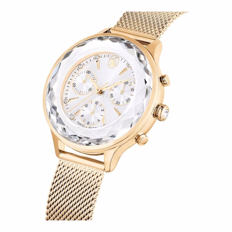 Nova Chrono-Klocka, Tillverkad I Schweiz, Metallarmband, GuldfäRgad, ChampagnefäRgad GuldfäRgad Finish
