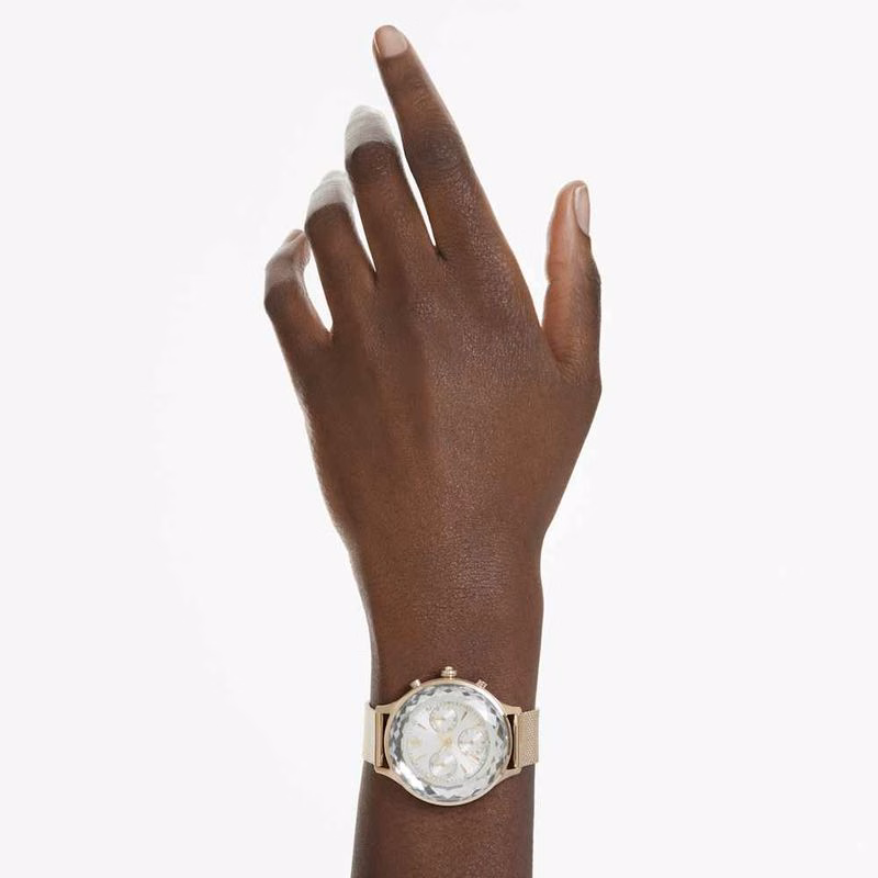 Nova Chrono-Klocka, Tillverkad I Schweiz, Metallarmband, GuldfäRgad, ChampagnefäRgad GuldfäRgad Finish