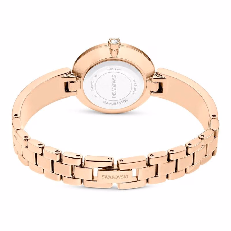 Illumina-Klocka, Tillverkad I Schweiz, Kristallarmband, Rosa, RoséGuldtonad Finish
