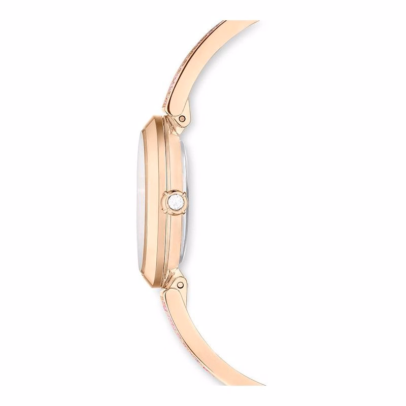 Illumina-Klocka, Tillverkad I Schweiz, Kristallarmband, Rosa, RoséGuldtonad Finish