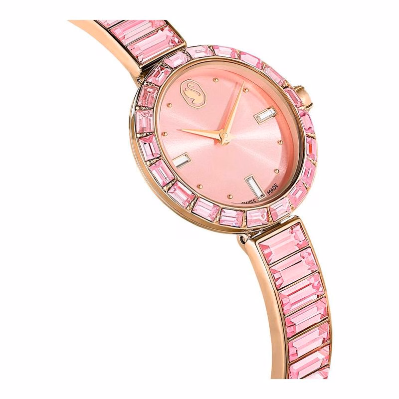 Matrix Armbandsklocka, Tillverkad I Schweiz, Kristallarmband, Rosa, RoséGuldtonad Finish