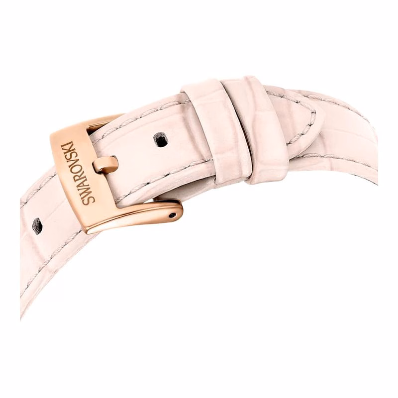 Matrix Tennis Chrono-Klocka, Tillverkad I Schweiz, LäDerarmband, Rosa, RoséGuldtonad Finish