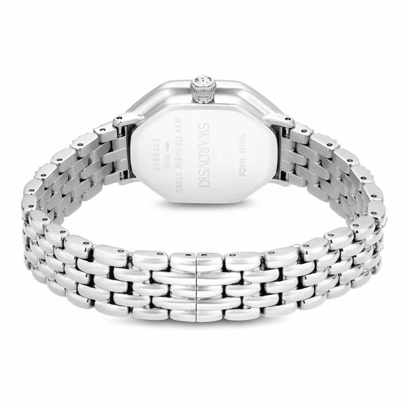 Dextera Octagon-Klocka, Tillverkad I Schweiz, Metallarmband, SilverfäRgad, Rostfritt StåL