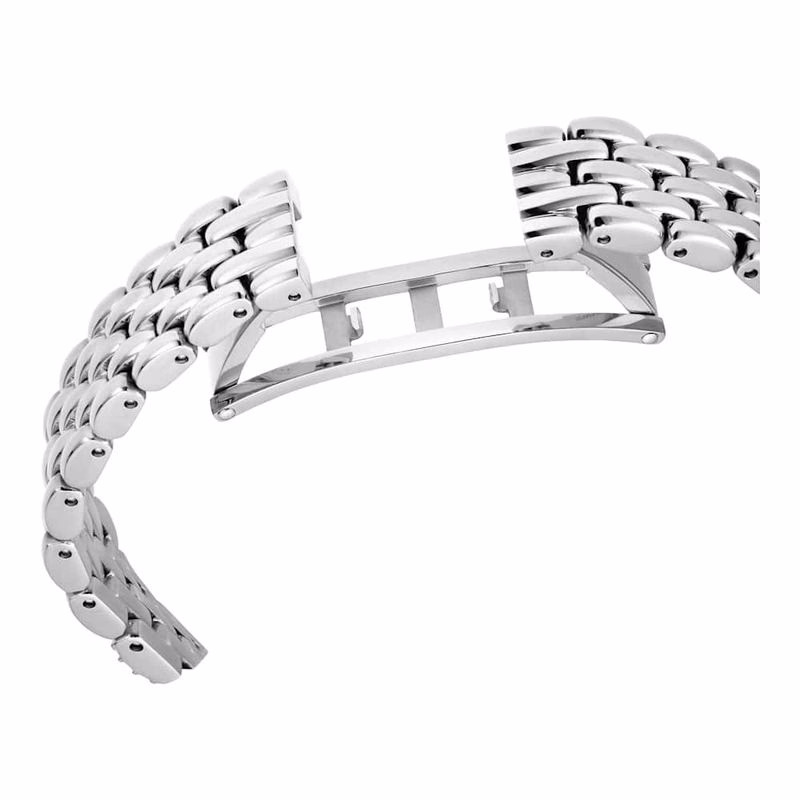 Dextera Octagon-Klocka, Tillverkad I Schweiz, Metallarmband, SilverfäRgad, Rostfritt StåL