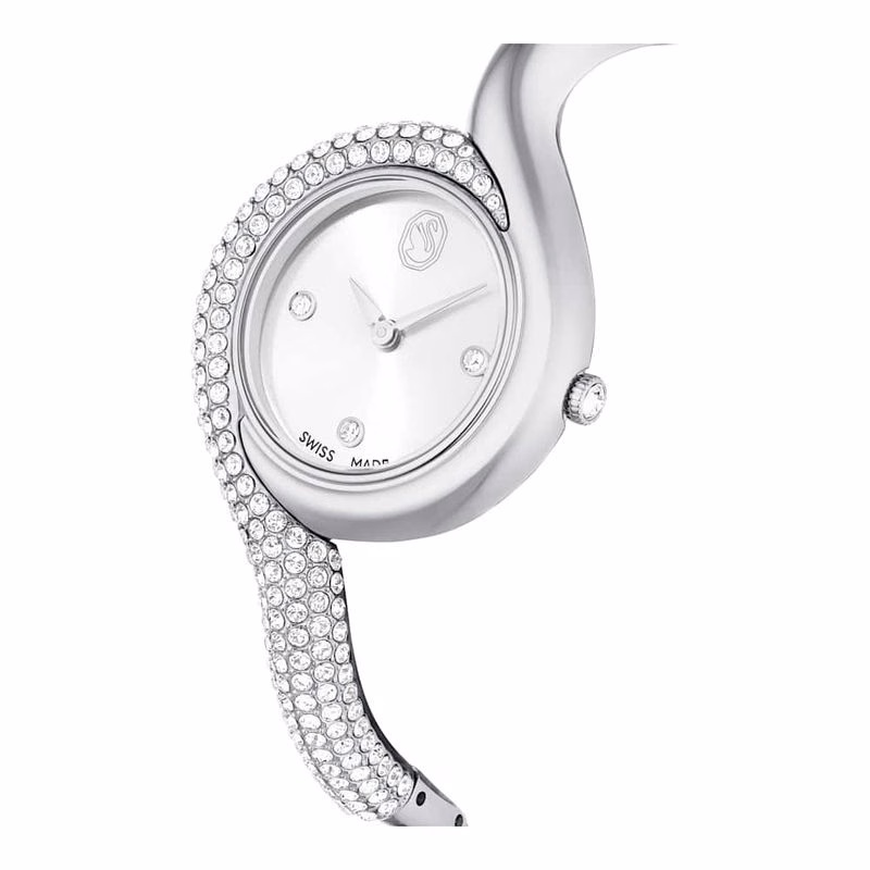 Dextera Asymmetrisk Klocka, Tillverkad I Schweiz, Metallarmband, SilverfäRgad, Rostfritt StåL