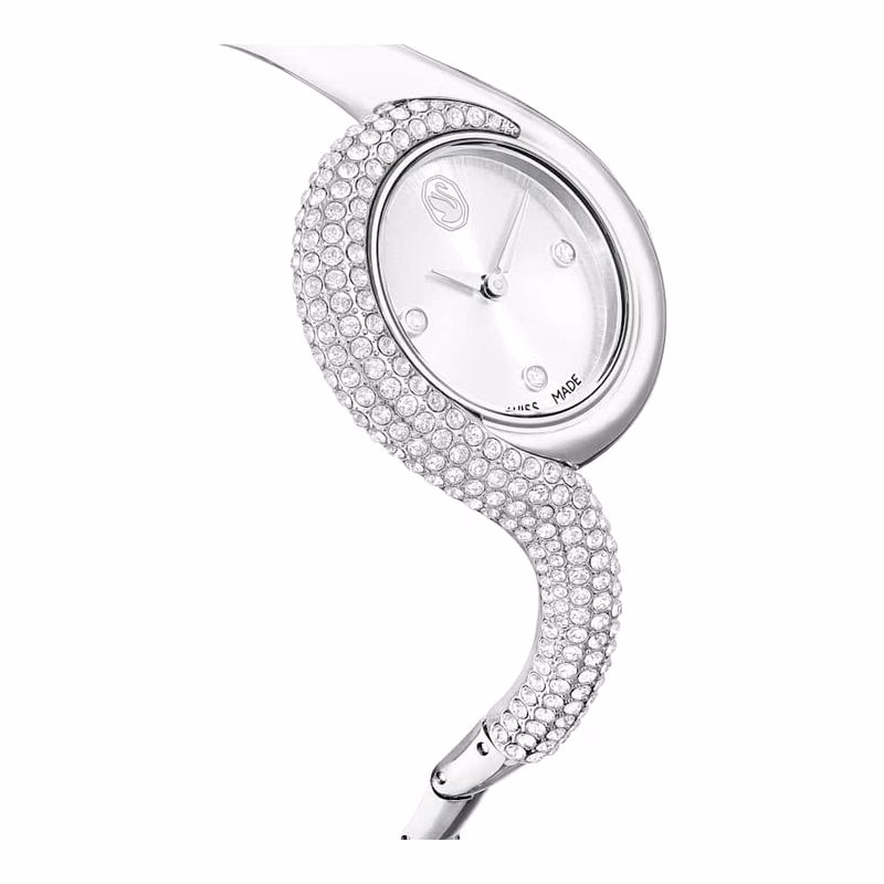Dextera Asymmetrisk Klocka, Tillverkad I Schweiz, Metallarmband, SilverfäRgad, Rostfritt StåL
