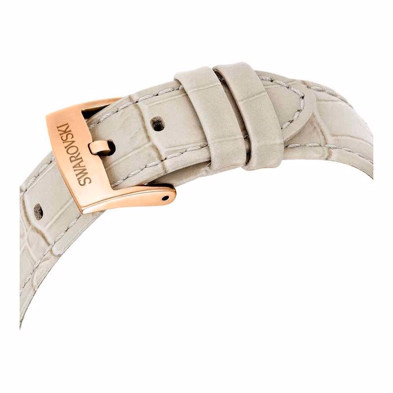 Matrix Tennis Chrono-Klocka, Tillverkad I Schweiz, LäDerarmband, Beige, RoséGuldtonad Finish