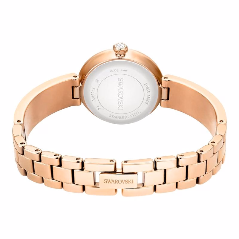 Matrix Pearl Armbandsklocka, Tillverkad I Schweiz, Kristallarmband, RoséGuldtonad Finish
