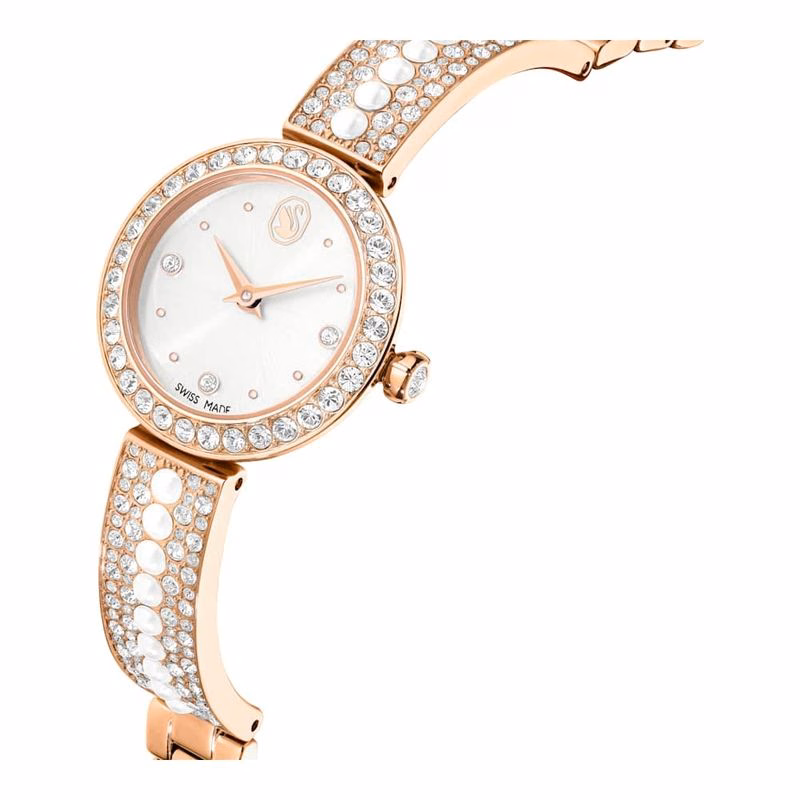 Matrix Pearl Armbandsklocka, Tillverkad I Schweiz, Kristallarmband, RoséGuldtonad Finish