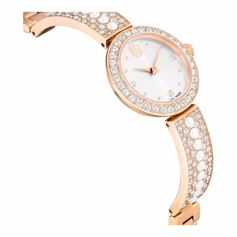 Matrix Pearl Armbandsklocka, Tillverkad I Schweiz, Kristallarmband, RoséGuldtonad Finish