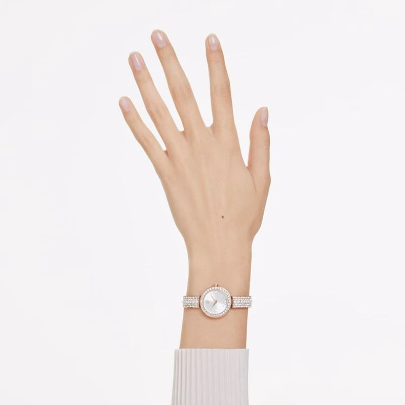 Matrix Pearl Armbandsklocka, Tillverkad I Schweiz, Kristallarmband, RoséGuldtonad Finish