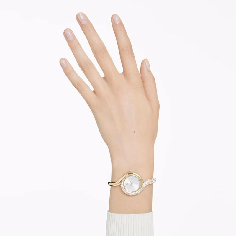 Dextera Asymmetrisk Klocka, Tillverkad I Schweiz, Metallarmband, GuldfäRgad, GuldfäRgad Finish
