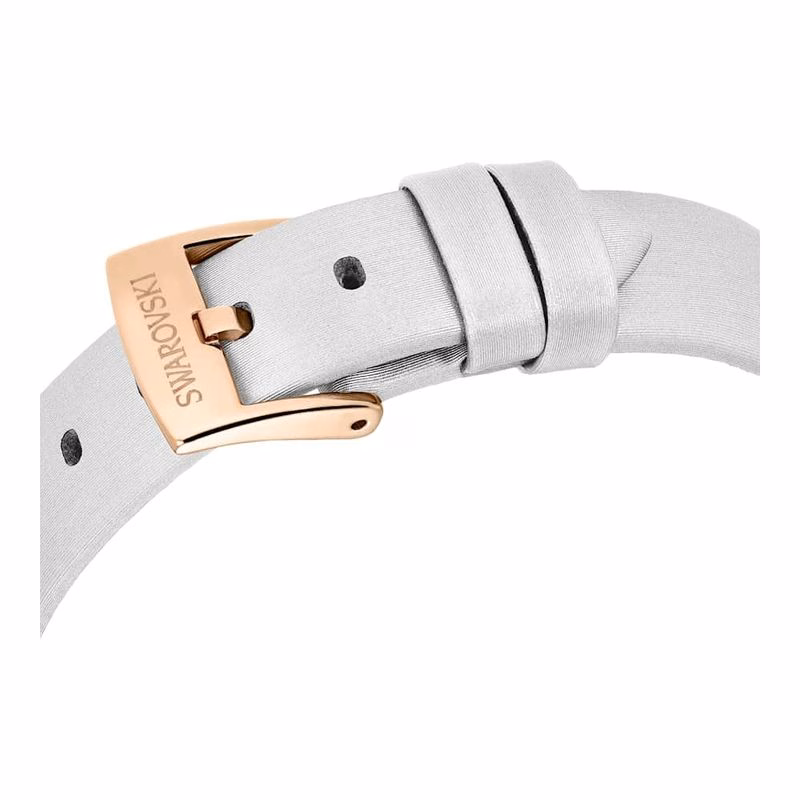 Matrix Tennisklocka, Tillverkad I Schweiz, LäDerarmband, Grå, RoséGuldtonad Finish