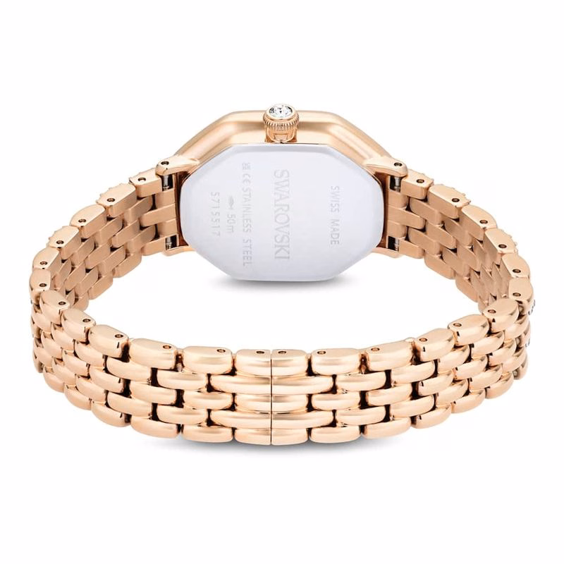 Dextera Octagon-Klocka, Tillverkad I Schweiz, Metallarmband, GuldfäRgad, RoséGuldfäRgad Finish