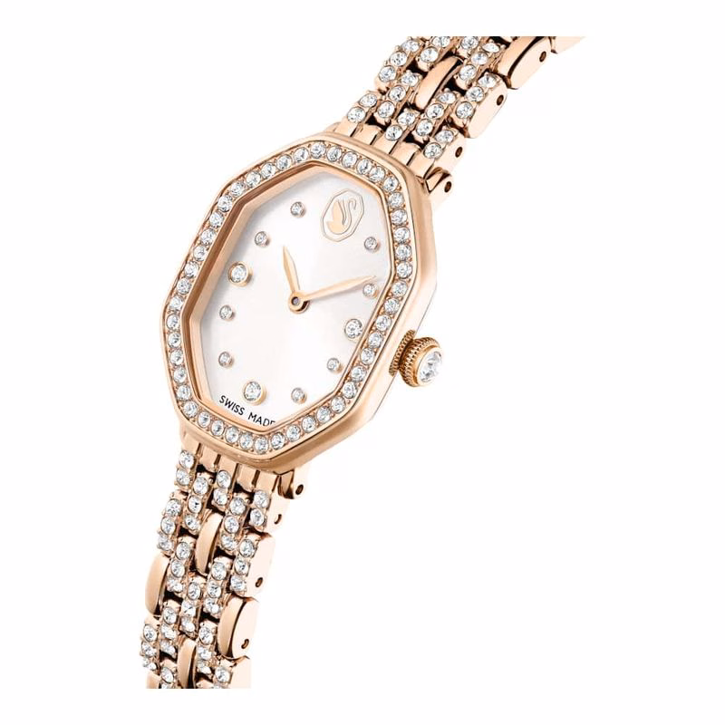 Dextera Octagon-Klocka, Tillverkad I Schweiz, Metallarmband, GuldfäRgad, RoséGuldfäRgad Finish