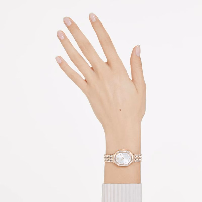 Dextera Octagon-Klocka, Tillverkad I Schweiz, Metallarmband, GuldfäRgad, RoséGuldfäRgad Finish